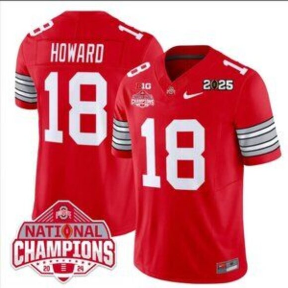 Mens Kids Youths Womens Will Howard 2025 CFP National CH Red Stitched Jersey